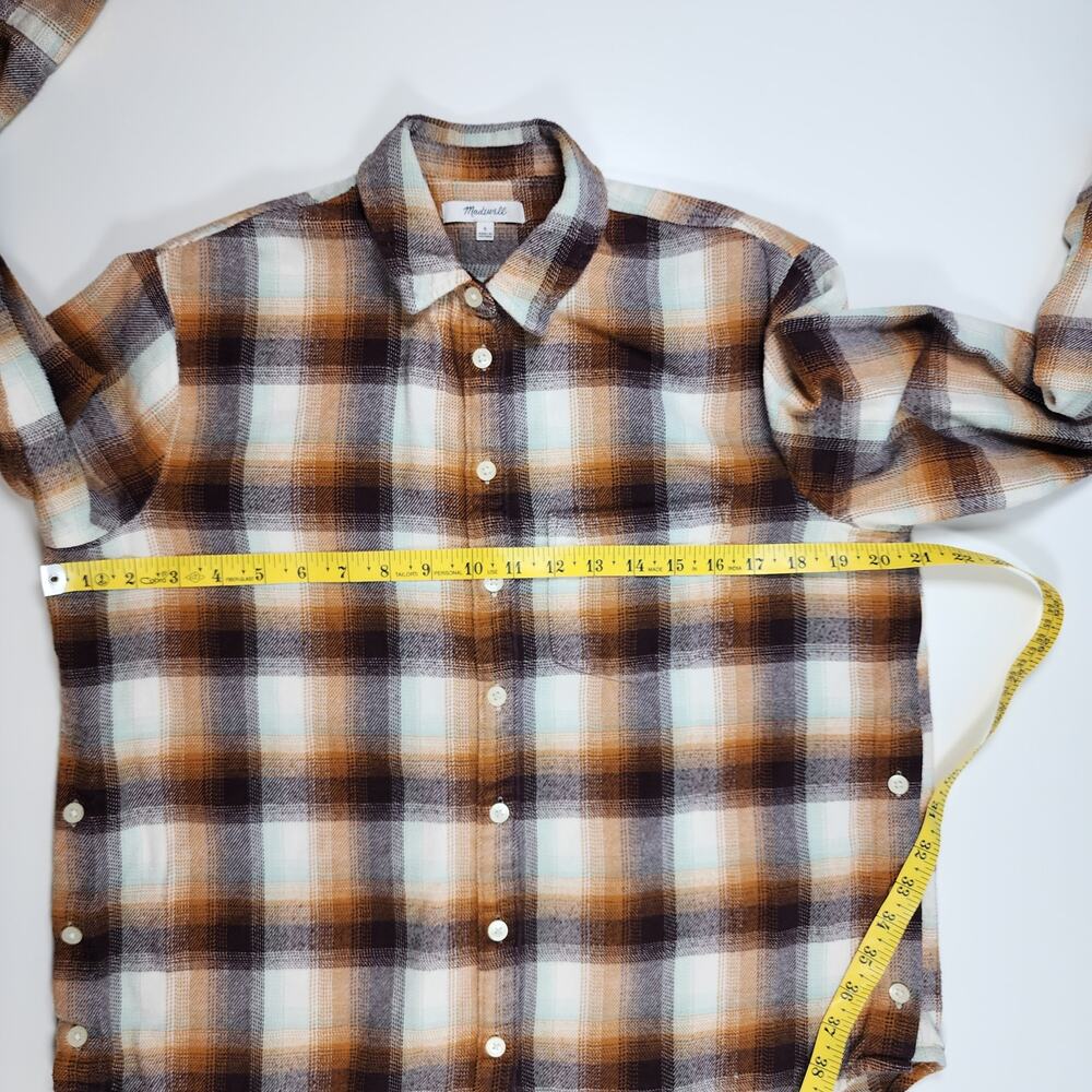 Madewell Plaid Flannel Y2K Button Front Casual Grunge Oversized Shirt S - Picture 6 of 9